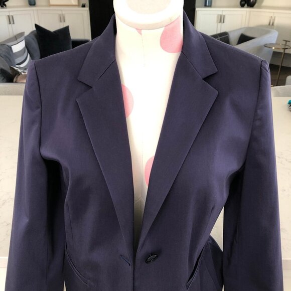 MaxMara Designer Classic 2 Button Cotton Blend 3/4 Slv Jacket Purple Sz 8 NWOT - Picture 4 of 13